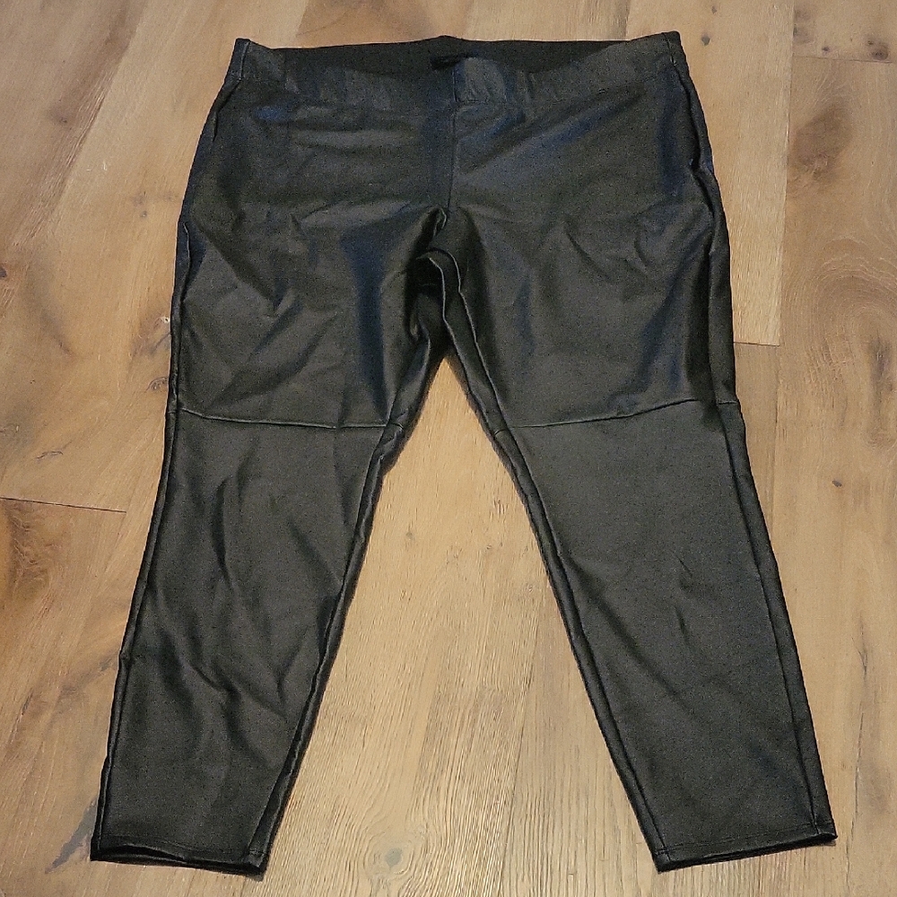 Lane Bryant Black Faux Leather Skinny Pants Plus Size 22/24